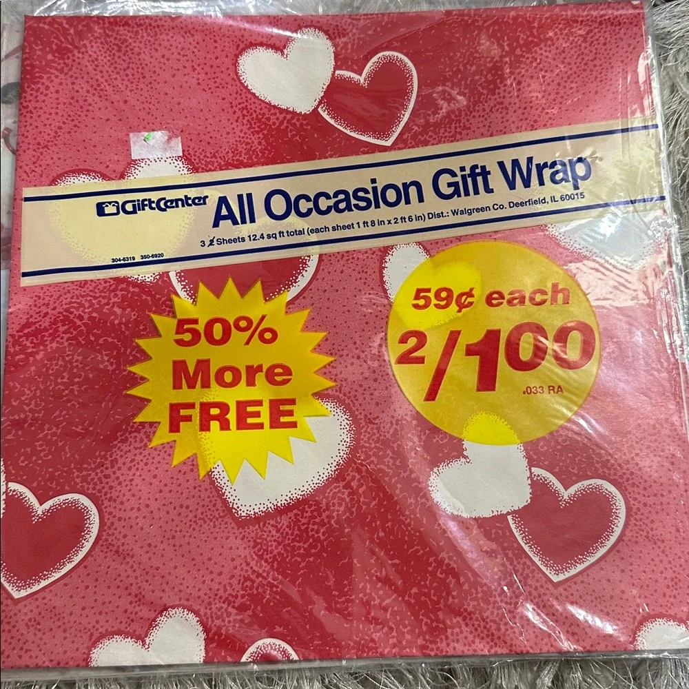 Lot Of 11 Packages Of Various Gift Wrap Wrapping Paper Sheets Vtg Retro 80’s 90s